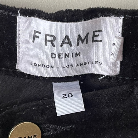 Frame Denim Le High Skinny Velvet Black Pants size 28 - Picture 6 of 11